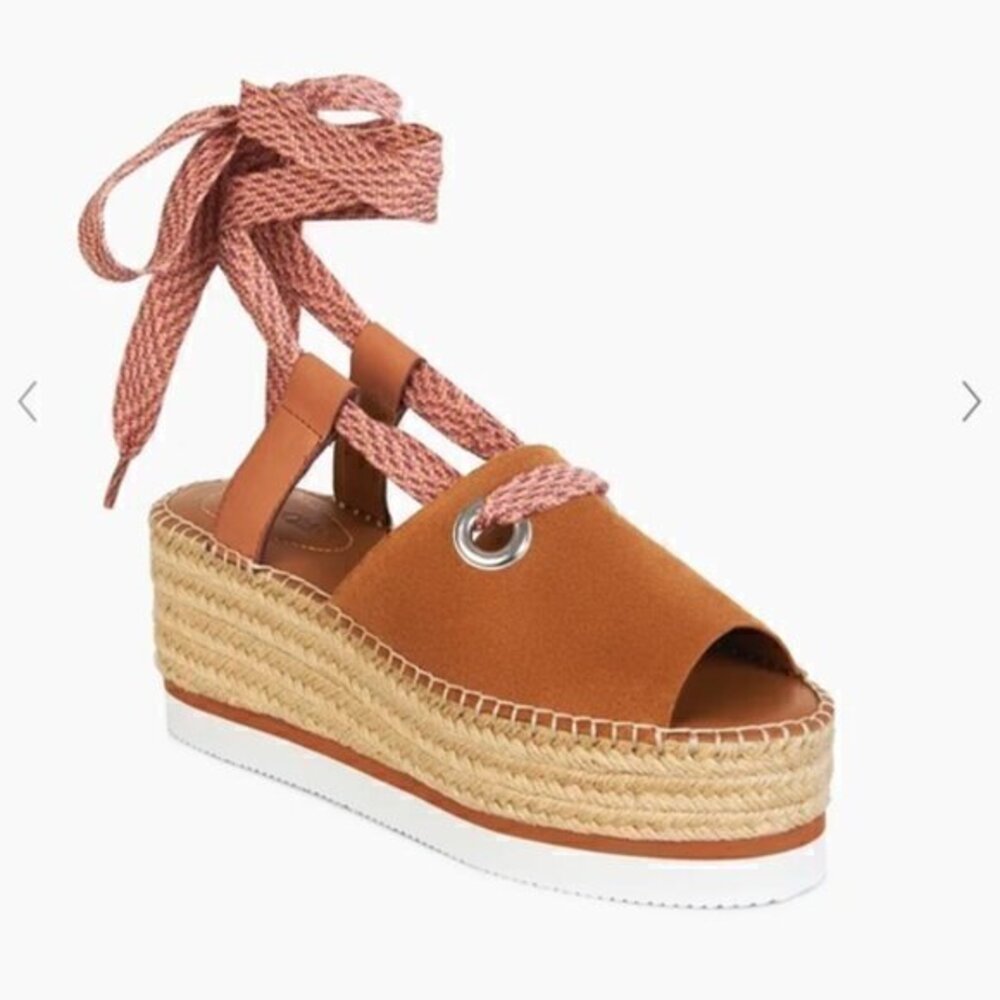 See by Chloe Glyn Amber Lace Up Espadrilles
